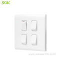 16AX250V 4Gang 1Way Switch White 86 Size switch